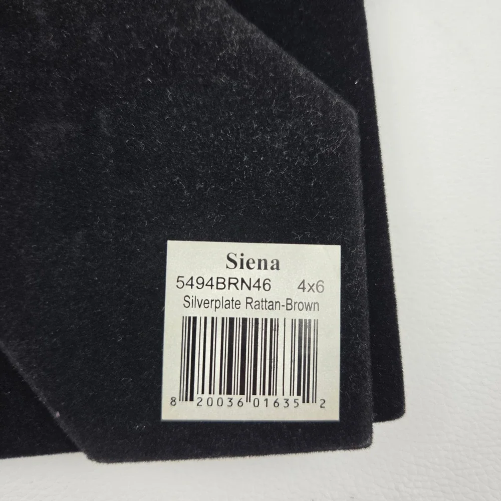 Siena Silverplate Rattan Brown 4x6 Picture Photo Frame Tabletop Wall Coastal